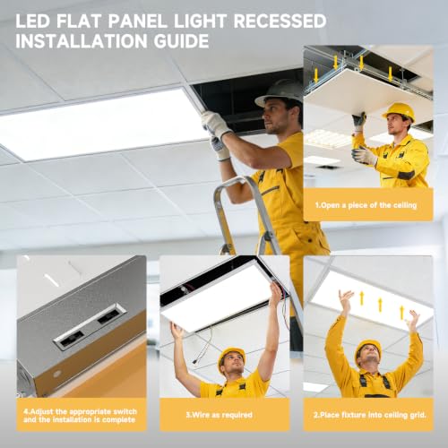 48 Pack 2x4 LED Flat Panel Lights with 5CCT Selectable, 9576LM, ETL - size: 2x4FT 48PACK