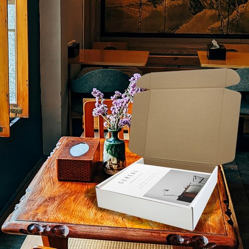 9x8x2 inch Shipping Boxes Set of 25, White Corrugated Cardboard Mailer Box - size: 9x8x2-25 Pack
