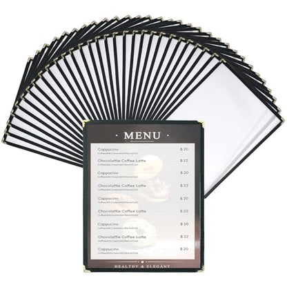 Menu Covers 8.5 x 11, 30 Pack Clear PVC Restaurant Sleeves - size: 8.5" x 11", 1 Page 2 View