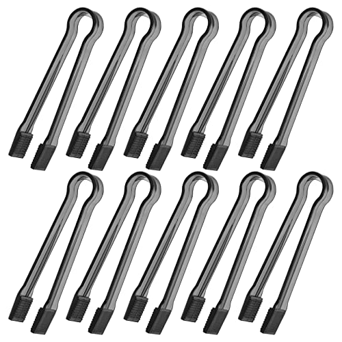 10 Pcs Plastic Buffet Serving Tongs, Clear Black Kitchen Tongs Mini Serving Utensil Tongs for Food Ice Salad Buffet Barbecue Cookies, 6.3 Inches - color: clear black