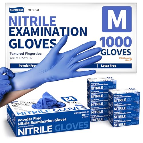 Supmedic Soft Max™ Nitrile Exam Gloves, Powder-Free Disposable Blue Iris - color: 1000 Medium (Blue Iris)