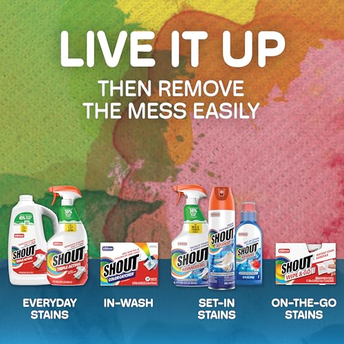 Shout Advanced Laundry Stain Remover Gel for Clothes Laundry, Breaks Down Stubborn, Dried-in, and Tough Stains, 22oz Spray, Pack of 6 (Packaging May Vary) - size: 22 Fl Oz (Pack of 6)