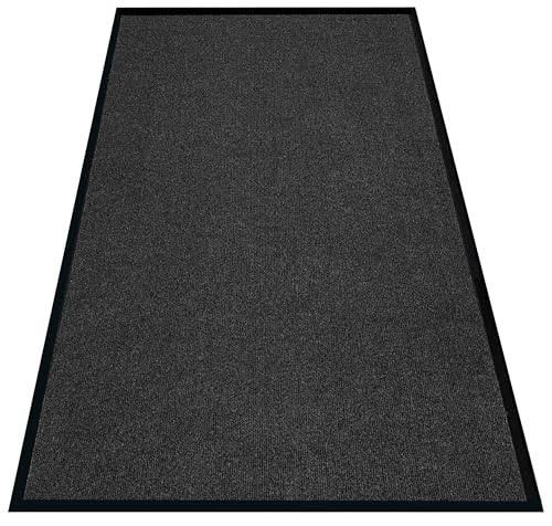 Front Door Mat, 3' x 6' Commercial Floor Mat, Heavy Duty Welcome Mat, Rubber Backing Non Slip Doormat for Entryway (Black, 3x6FT) - size: 3x6FT