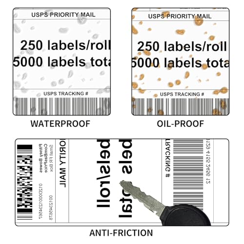 FungLam 4"X6" Thermal Shipping Labels, 5000 Labels, 20 Rolls, Compatible with Rollo, Munbyn, iDPRT Thermal Printers - size: 20 Rolls