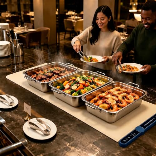 Large Warming Mat for Food Flameless Food Warmers for Parties Buffet 32X15' - size: Beige-XL 15*32in