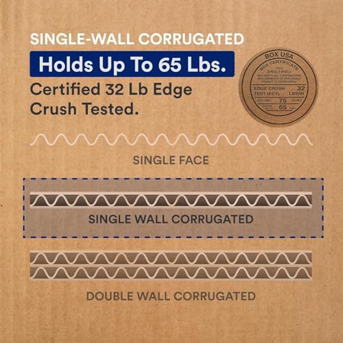 BOX USA Moving Boxes 20"L x 20"W x 15"H (12-Pack) Large + Packaging Tape - Shipping, Mailing, Packing, Packaging and Storage, ECT-32 Corrugated - style: Large 12-Pk w/Tape Dispenser 20x20x15"