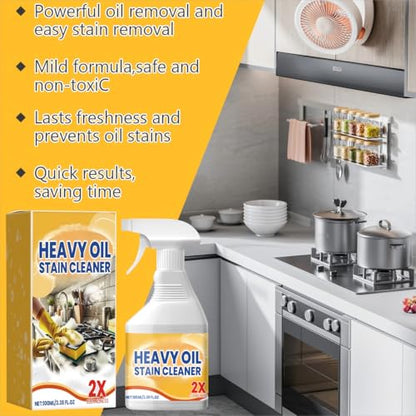 Wanban Kitchen Heavy Oil Cleaner - Heavy Duty Degreaser Cleaner Spray for Stubborn Oil Stains for Kitchen Surfaces All Purpose Cleaning
