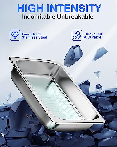 WantJoin Stainless Steel Steam Table Hotel Pan Set 1/2 Size 6 Inches 6pcs - color: 6" Deep, size: 1/2 Size