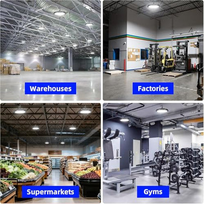 hykolity UFO LED High Bay Light, 150W, 19500LM, 5000K Daylight, 130LM/W - size: 150W