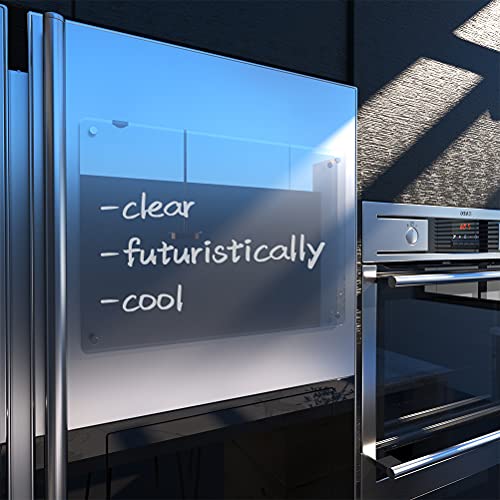 Acrylic Note Board Refrigerator Dry Erase Board Magnetic Clear 15”x11 Includes 4 Dry Erase Markers - size: Magnetic 15“x11”