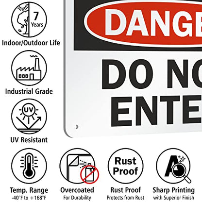 SmartSign "Danger - Do Not Enter" Sign | 7" x 10" Aluminum - size: 7" x 10"