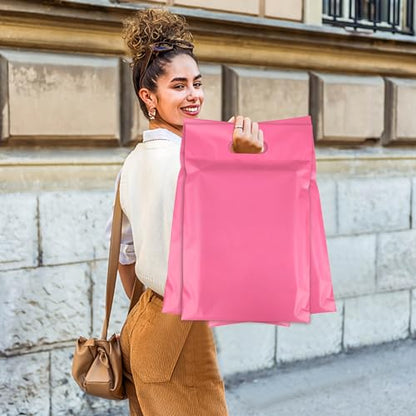 Pink Poly Mailers with Handle, 14.5x19 Inch 50 Pcs - color: Pink, size: 14.5x19 Inch 50 pcs
