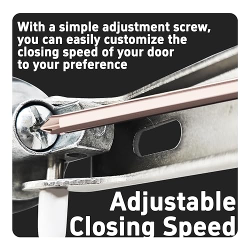 Adjustable Pneumatic Door Closer Kit, Heavy Duty Storm Door Closer with Hold Open Feature for Medium and Lightweight Screen Doors (Black) - size: Black