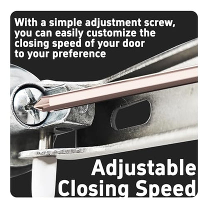 Adjustable Pneumatic Door Closer Kit, Heavy Duty Storm Door Closer with Hold Open Feature for Medium and Lightweight Screen Doors (Black) - size: Black