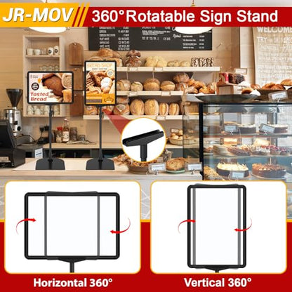 Table Top Sign Holder 8.5 x 11, Adjustable Floor Sign Holder Stand - size: 8.5"x11" 6 Pack