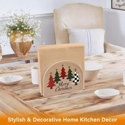 Christmas Trees Napkin Holder for Table Acrylic Tissue Dispenser - color: Christmas Trees