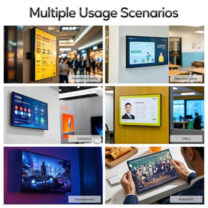 32" Capacitive Touchscreen Industrial Monitor, FHD 500Nits Android 13 Digital Signage Display Digital Menu Board, Reverse Control Laptop, Wireless Screen Mirroring, Built-in Speakers, USB, HDMI Ports - size: 32 Inch