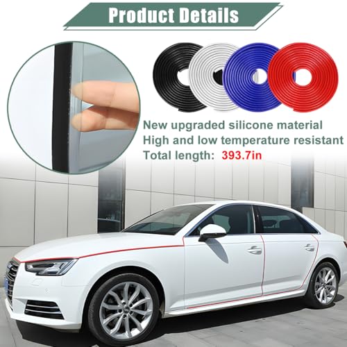 Osilly 33FT PVC U-Shaped Car Door Edge Guards, White - color: White, size: Style B-32FT