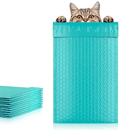 Poly Bubble Mailers, 5 x 9 Inch Teal Padded Mailers, Self Seal Shipping Envelopes, Lightweight Poly Mailer Bags, Waterproof Mailing Bags, Pack of 25 - color: Teal, size: 5" x 9" / 25 Pack