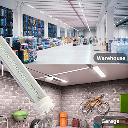 2FT T8 LED Tube Light,12W(30W Equivalent),Type A+B Plug & Play, 4-Pack