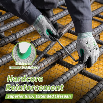 Schwer 12 Pairs A6 Cut Resistant Gloves with Reinforced Thumb, CR3099, XL - color: Grey, size: X-Large