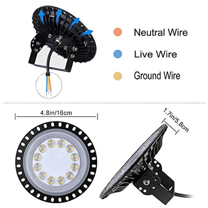 50W LED High Bay Light lamp Factory Warehouse Industrial Lighting 10000 Lumen 6000-6500K IP65 Warehouse LED Lights- Commercial Bay Lighting for Garage Factory Workshop Gym (50W 1) - size: 50W 1pcs