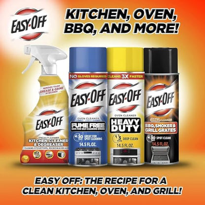 Easy Off Specialty Kitchen Degreaser Cleaner, Clear, Lemon, 16 Fl Oz