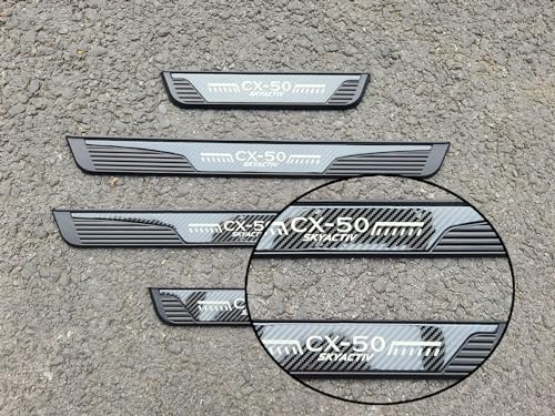 Carbon Fiber Door Sill Protector for Mazda CX-50 CX50 2023 2024, Door Entry Guard Scuff Plate Trim Cover Accessories, Auto Interior Accessory Kick Panels 4pcs set