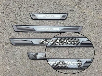 Carbon Fiber Door Sill Protector for Mazda CX-50 CX50 2023 2024, Door Entry Guard Scuff Plate Trim Cover Accessories, Auto Interior Accessory Kick Panels 4pcs set
