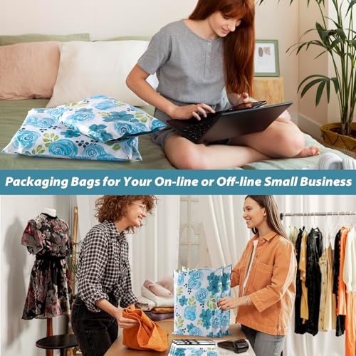 Oududianzi Poly Mailers 10x13, 100PCS Shipping Bags, Mailers Poly Bags, Mailing Envelopes Bags, Polymailer Packaging Bags for Small Business - Blue Rose - color: Blue Rose, size: 10x13 - 100Pack