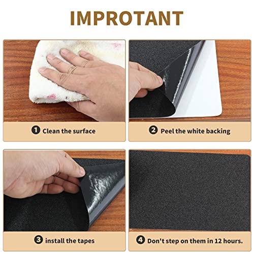 3 Pack Black Anti-Slip Strips 6 Inch x 24 Inch