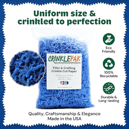 10LB Blue Crinkle Paper Filler USA Made - color: Blue, size: 10 LB
