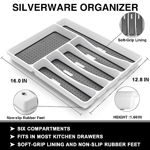 49-Piece Black Silverware Set with Organizer, Heavy Duty Stainless Steel Flatware for 8, Cutlery Utensil Sets with Steak Knives, Rust-proof, Mirror Polished, Dishwasher Safe, Black Heavy Duty - style: Black Heavy Duty