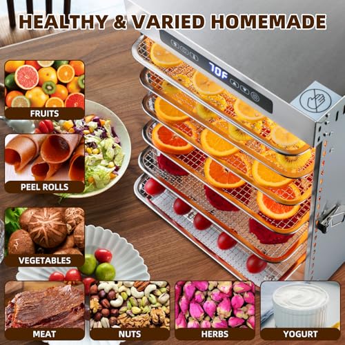 Meat Dehydrator for Jerky Maker 9 Trays 1000W Dryer Machine for Fruit Beef - size: 9trays