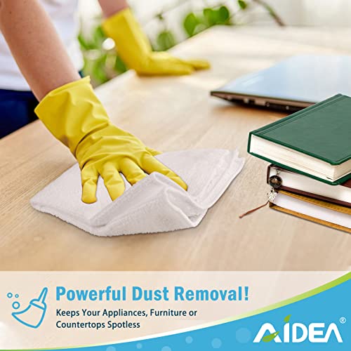 AIDEA White Microfiber Cleaning Cloth, 50PK, Cleaning Rags 11.5"x 11.5" - color: White