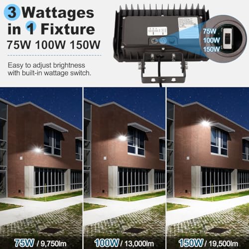 LED Flood Light 150W/100W/75W Adjustable with Trunnion Mount