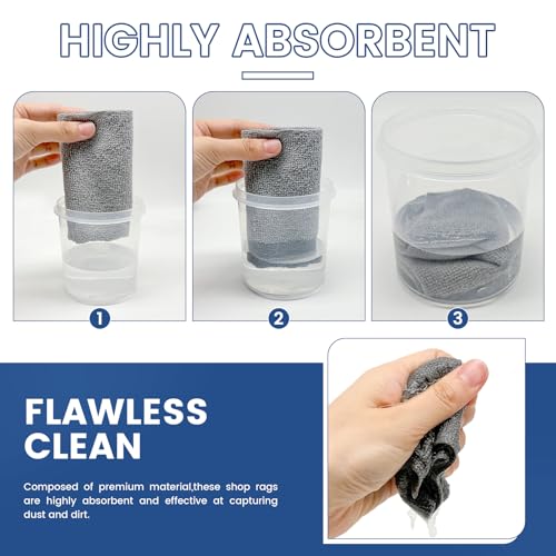 75 Pack Microfiber Cleaning Cloth Roll,Reusable Washable Ultra Tear Away Microfiber Towels,Absorbent Rags Drying Dishcloths for Car,Home,Garage or Shop Kitchen(Grey)