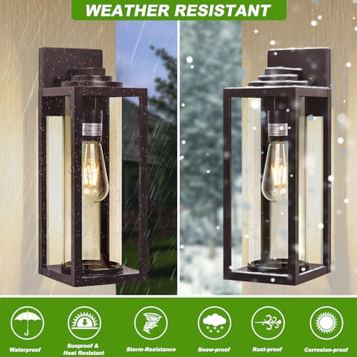 FILIYANO 16in Large Outdoor Wall Lights for House, Oil Rubbed Bronze,2 Pack - color: Bronze (Sensor-Free), size: 16 inch