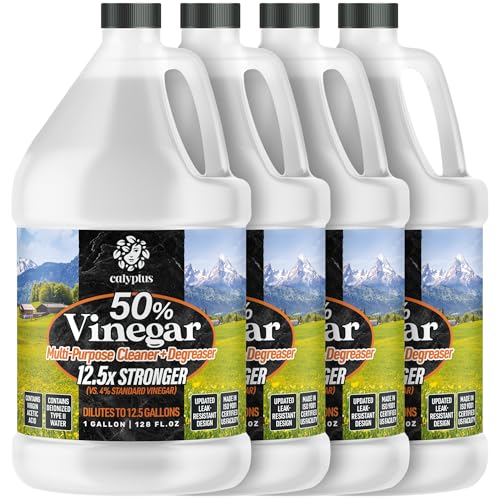Calyptus 50% Concentrated Vinegar | Max-Performance (12.5X Power), 4 Gallon - size: 128 Fl Oz (Pack of 4)