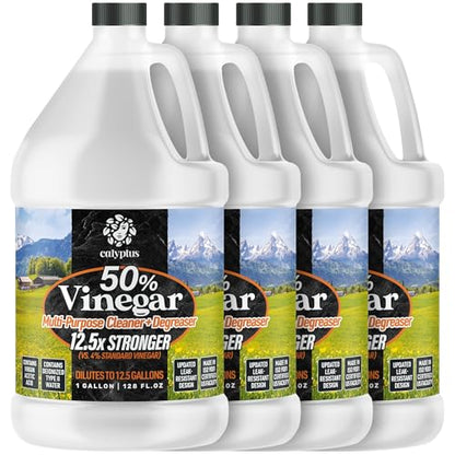 Calyptus 50% Concentrated Vinegar | Max-Performance (12.5X Power), 4 Gallon - size: 128 Fl Oz (Pack of 4)