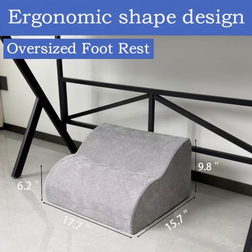 Foot Rest for Under Desk at Work.Multifunctional 3-Tier Foot Stool - color: Extra Large-light Grey