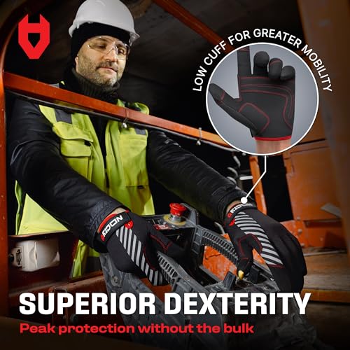 NoCry Utility Gloves for Men with Reinforced Fingers and Thumb Crotch; Double Stitched Palm and Touchscreen Tips; Breathable and Highly Flexible; — Ideal for Mechanics, Construction and Yard Work - size: X-Large, style: Lite
