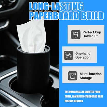 Cylinder Car Tissue Holder,Minimalist Pull Out Car Tissues Cylinder Each