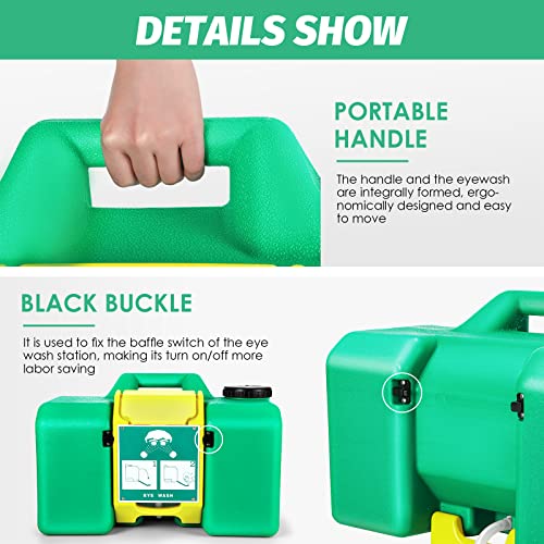 Eye Wash Station 8-Gallon Portable Eye Wash Kit Emergency Eyewash Station