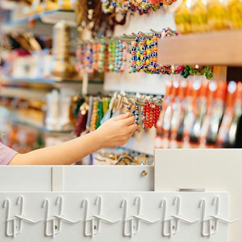 Moxweyeni 25 Pack Grid Wall Hooks, 2 Inch White Gridwall Hanger - color: White, size: 2 Inch