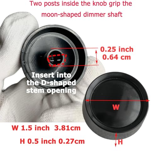 26115-E Round Fan Control Light Dimmer Switch Knob,1/4 inch Dia D Shaped Shaft,Black(2 PCS) - color: Black 2