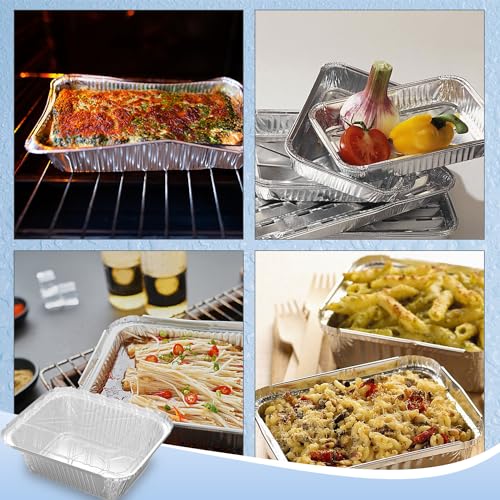 iHomeSet 200 Pack 1 lb Aluminum Foil Pan 16 oz with Clear Plastic Lids - size: 1 lb (Pack of 200), style: Tin Pans with Plastic Lids
