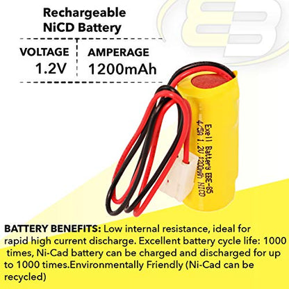 (2-Pack) Emergency/Exit Lighting Battery Fits and Replaces ANIC1056, Light Alarms TETG, T & B 12745