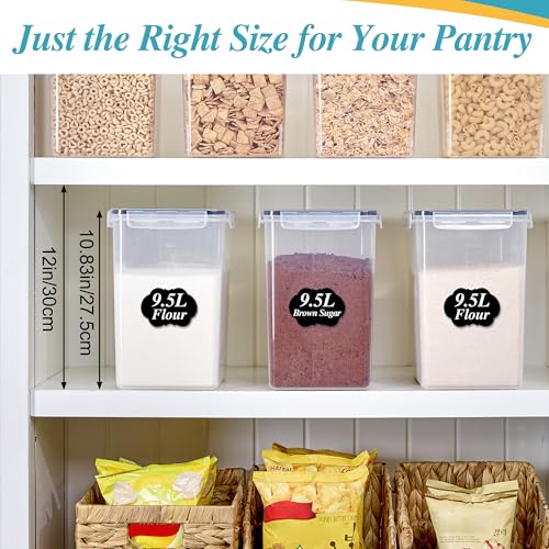Vtopmart 9.5L Flour Sugar Storage Containers, 2 Pack, Each Fits 12.5 lb - color: Black, size: 9.5L