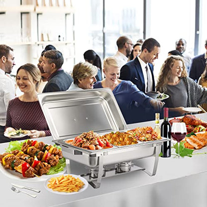 Valgus 4-Pack 8 Qt Stainless Steel Chafing Dish Buffet Set for Catering